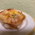 miffy♥'s cooksnap of when they made ◎ハムマヨ卵～餃子の皮de包み焼き◎.
