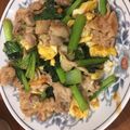ブルちゃん☆'s cooksnap of when they made 豚肉・小松菜・卵のとろり焼き.
