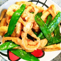 すみっこまま's cooksnap of when they made 絹さやと薄揚げのバター炒め.