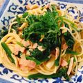 yoshikawa's cooksnap of when they made 簡単　ベーコンとほうれん草の和風パスタ.