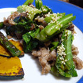 デラロサ's cooksnap of when they made 豚こまと小松菜の梅炒め.