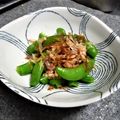 卯月のうさぎ２０１４'s cooksnap of when they made スナップえんどうのめんつゆおかか和え♪.