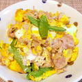 なおおっちゃん's cooksnap of when they made 絹さやと豚バラ肉の卵とじ.