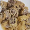 お肉どん's cooksnap of when they made 安くて早くて簡単！豚こまの油揚げロール煮.