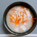 むにゅむにゅさん's cooksnap of when they made 千切りにんじんのかき玉みそ汁.