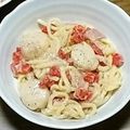 ちぇりぃ2014's cooksnap of when they made ホタテの焦がし醤油クリームうどん.