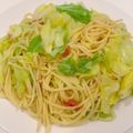 heartxx's cooksnap of when they made 春キャベツとササミの梅柚子胡椒パスタ.