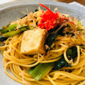 わか★'s cooksnap of when they made 厚揚げと小松菜の和風パスタ.