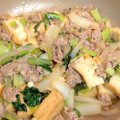 愛mama2014's cooksnap of when they made 厚揚げ、豚ばら玉ねぎ小松菜であんかけ炒め.