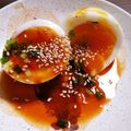 なち☆★'s cooksnap of when they made ゆで卵のコチュジャン和え.