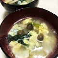haru cooking's cooksnap of when they made ☆小松菜&卵&しめじ&春雨中華スープ☆.