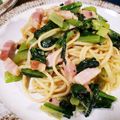 ☆suzuka☆'s cooksnap of when they made ベーコンと小松菜の和風パスタ.
