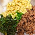 renren124's cooksnap of when they made ピーマンで！我が家のそぼろ３色丼.