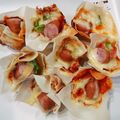 marimon⭐'s cooksnap of when they made たこ焼き器de♪しゅうまいの皮ピザ～♥❤.