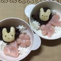 ♡JyuRiku♡'s cooksnap of when they made ひなまつりに♪白玉で桃の花♡.