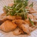 クックD2DHB5☆'s cooksnap of when they made 鶏むねと根菜のポン酢炒め.