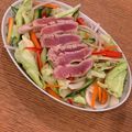 OZENstudio's cooksnap of when they made まぐろのたたきサラダ.