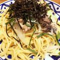 かつぞう☆'s cooksnap of when they made おひとりさまの新玉と鯖味噌缶で簡単パスタ.