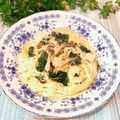 なつき☆ミ's cooksnap of when they made ほうれん草としめじのクリームスパゲティ.