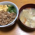 ぬーまいと0523's cooksnap of when they made 鶏ひき肉活躍 大人の三色弁当.