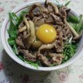ソフトバブル's cooksnap of when they made ちびっこ大好き！　すき焼き丼～温玉のせ～.