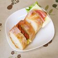 ネコかえる's cooksnap of when they made バジル風味のソーセージとキャベツサンド♬.