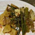 記念樹's cooksnap of when they made 筍わらびツワブキ厚揚げの☆香ばし炒め煮★.