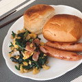 ゆき232323's cooksnap of when they made ほうれん草のベーコン炒め 卵でカサ増し.