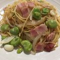 しのんレピ's cooksnap of when they made そら豆とベーコンの醤油バターパスタ.