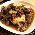 ｙｏｕ５'s cooksnap of when they made 大皿一品！超簡単♡肉豆腐〜すきやき風味〜.