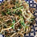 にこふわわ's cooksnap of when they made ヘルシー♡納豆と豆苗ときのこのパスタ♡.