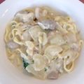 yurikomito's cooksnap of when they made 牛乳で♡鶏と野菜の和風クリームスパゲティ.