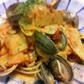 Haru Haru's cooksnap of when they made 竹の子と春キャベツ、アサリのトマトパスタ.