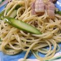 kimig's cooksnap of when they made アスパラとベーコンのペペロンチーノ.