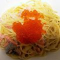 ヒラッキー's cooksnap of when they made 鮭といくらのミルクパスタ.