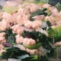 みよ～'s cooksnap of when they made チンゲンサイと鶏挽肉と玉葱の味噌炒め.