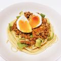 mogukoro39's cooksnap of when they made アボカド納豆と落とし卵のスパゲティ.