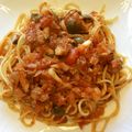 けいごろごろ's cooksnap of when they made 鯖＠サバ缶とナスのトマト ソース パスタ.