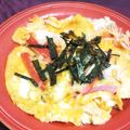 モグタソ's cooksnap of when they made 薄焼きカニ玉●カニカマ＆チーズの玉子焼き.