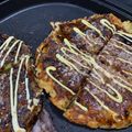 毎日豆乳's cooksnap of when they made だぁい好きなお好み焼きは❤明太餅チーズ❤.