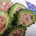 バンビ1street's cooksnap of when they made 丸ごとゴーヤーの肉詰め.