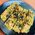 島子☆'s cooksnap of when they made エコ✿ゴーヤのワタと種でチーズ煎餅✿.