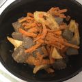yunatan1211's cooksnap of when they made 麺つゆで作る②ニンジンちくわ油揚げの炒煮.