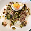 shoko_o's cooksnap of when they made ナスとキュウリの肉味噌 そうめん.