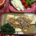 たぁープ〜's cooksnap of when they made 豆腐ステーキ♪ピリ辛ひき肉なめこ炒めがけ.