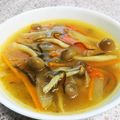 ☆★あんず姫★☆'s cooksnap of when they made きのこと野菜の、塩昆布で優しいお吸い物。.