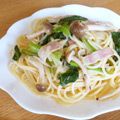 yoko's cooksnap of when they made 簡単･楽々☆ほうれん草とベーコンのパスタ.