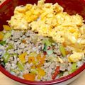 しゅんのま's cooksnap of when they made 豚挽き肉の彩りさっぱり丼.