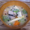 neko＊and…'s cooksnap of when they made 田舎のウマイ味♪タケノコと鯖缶のお味噌汁.