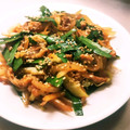 京ん家's cooksnap of when they made 簡単！牛肉とニラとクルミの炒めもの.